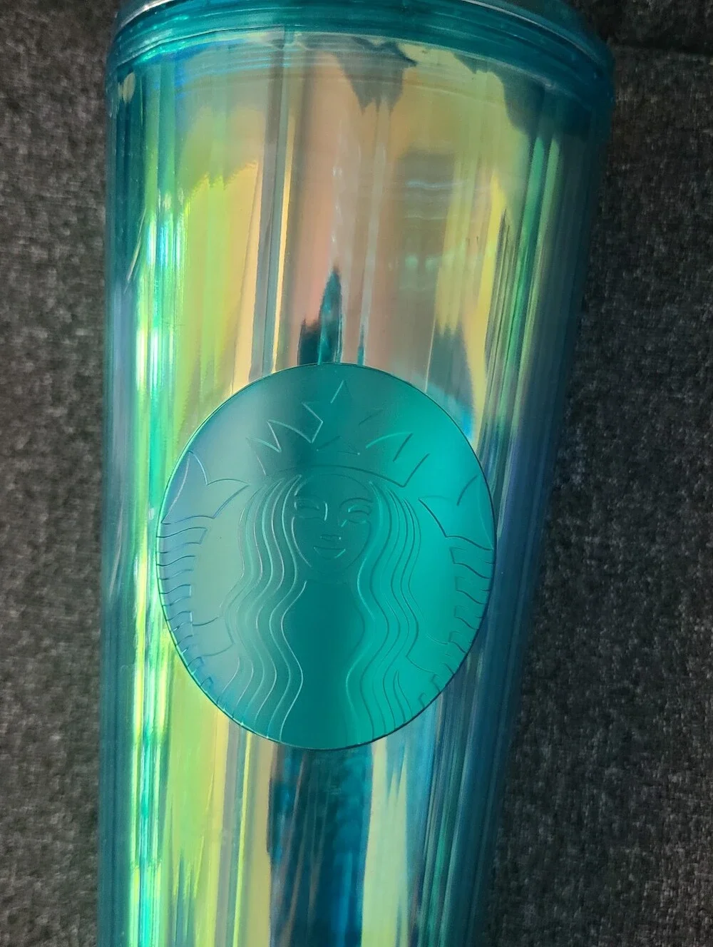 Starbucks 2021 Kaleidoscope Turquoise Prism Teal Diamond Tumbler Cold Cup Venti